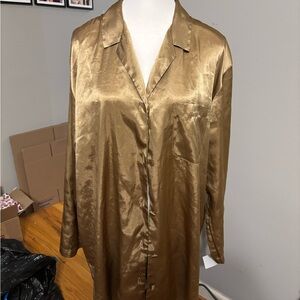 Victoria's Secret Gold Oversized Button Down Shirt